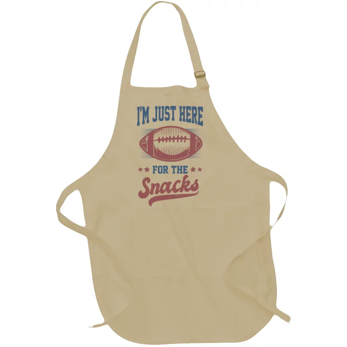 IM Just Here For The Snacks Funny Fantasy Football League Full-Length Apron With Pocket