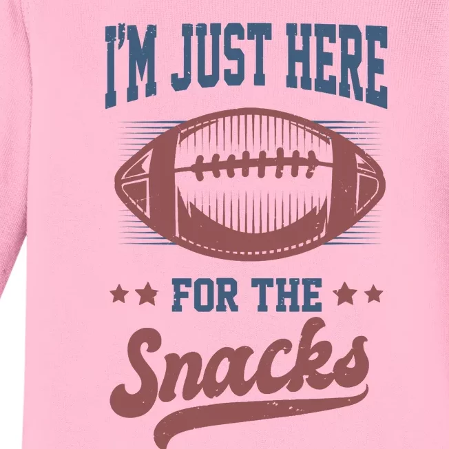 IM Just Here For The Snacks Funny Fantasy Football League Baby Long Sleeve Bodysuit