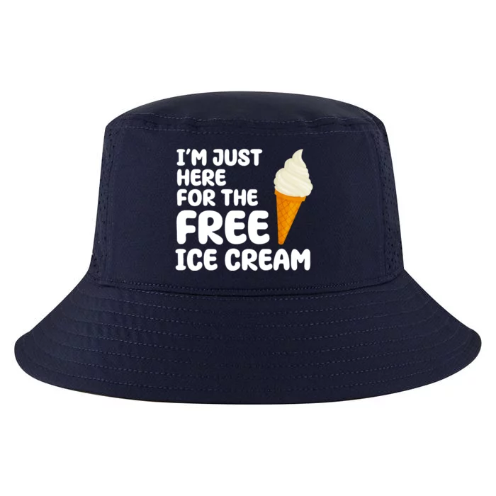 I'm Just Here For The Free Ice Cream Funny Cool Comfort Performance Bucket Hat