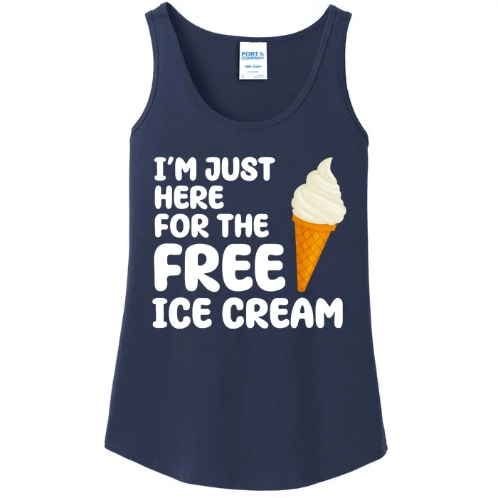 I'm Just Here For The Free Ice Cream Funny Ladies Essential Tank