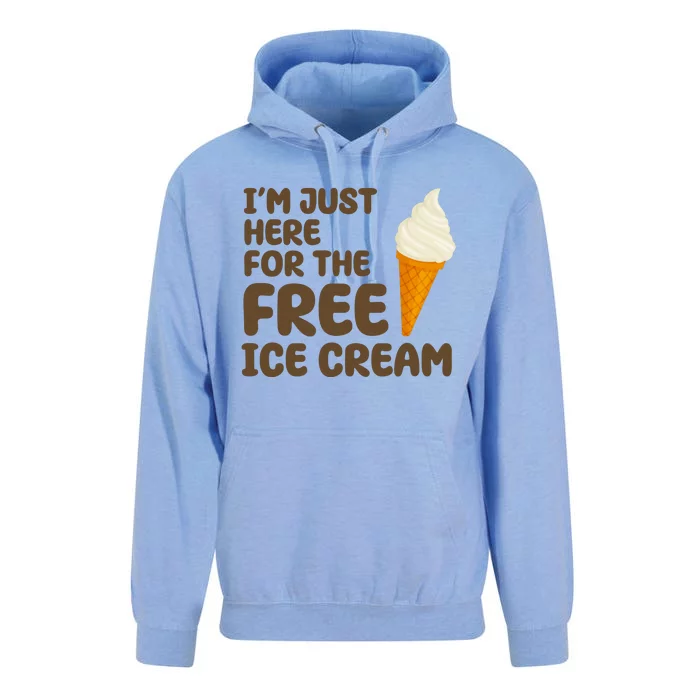 I'm Just Here For The Free Ice Cream Funny Unisex Surf Hoodie