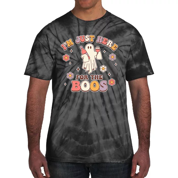 Im Just Here For The Boos Halloween Ghost Cute Funny Tie-Dye T-Shirt