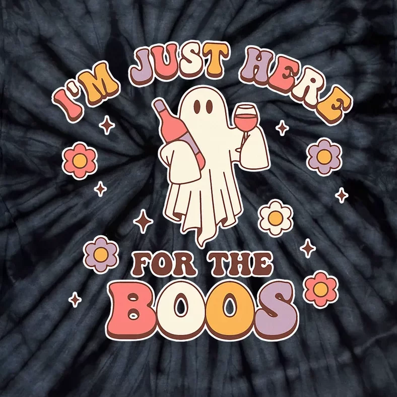 Im Just Here For The Boos Halloween Ghost Cute Funny Tie-Dye T-Shirt