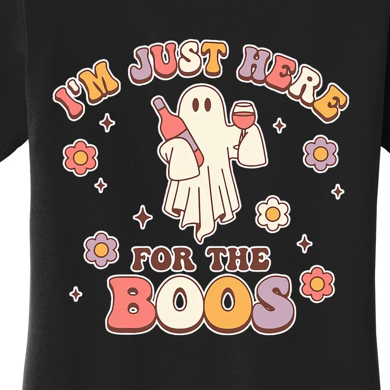 Im Just Here For The Boos Halloween Ghost Cute Funny Women's T-Shirt