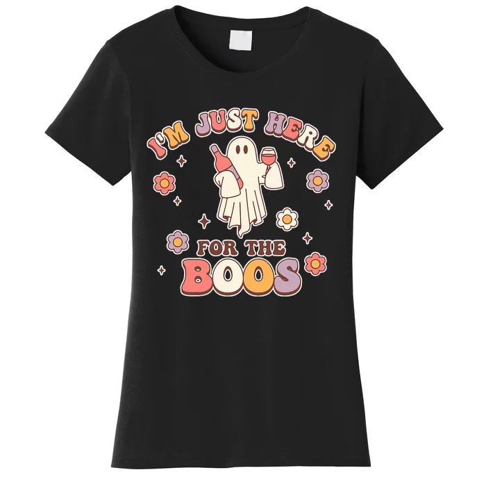 Im Just Here For The Boos Halloween Ghost Cute Funny Women's T-Shirt