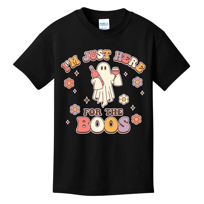 Im Just Here For The Boos Halloween Ghost Cute Funny Kids T-Shirt