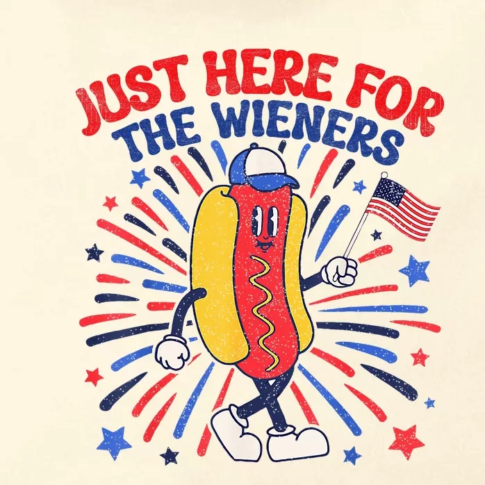 IM Just Here For The Wieners 4th Of July Funny Hot Dog Zip Tote Bag