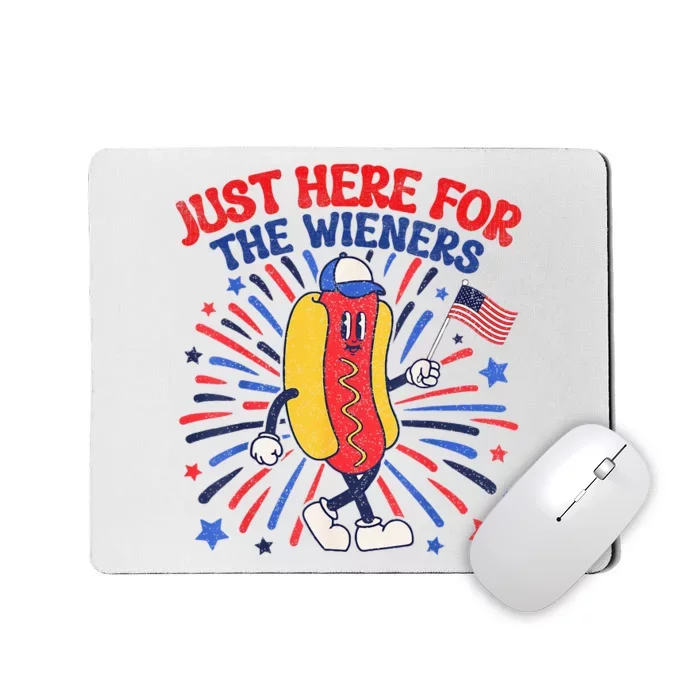 IM Just Here For The Wieners 4th Of July Funny Hot Dog Mousepad