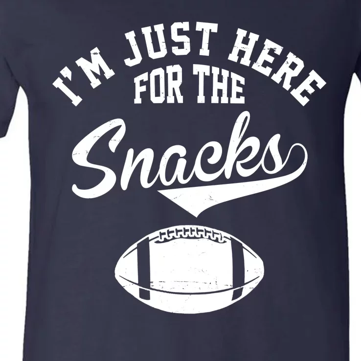 I'm Just Here For The Snacks Funny Football V-Neck T-Shirt