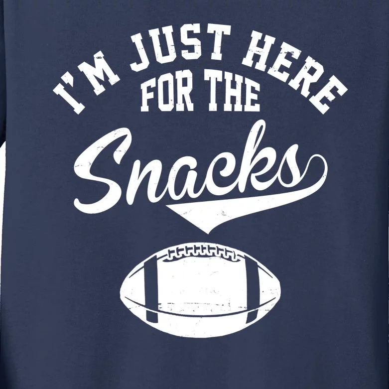 I'm Just Here For The Snacks Funny Football Kids Long Sleeve Shirt