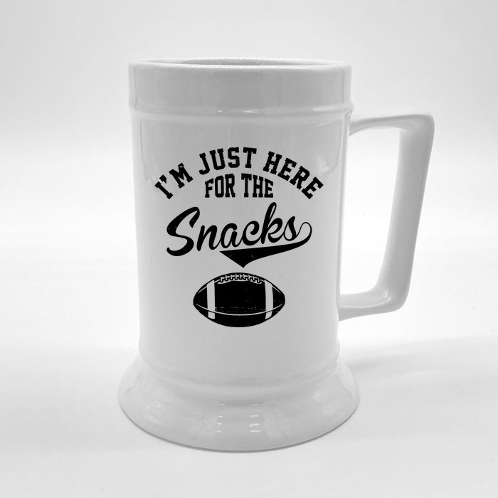 I'm Just Here For The Snacks Funny Football Front & Back Beer Stein