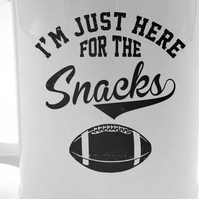 I'm Just Here For The Snacks Funny Football Front & Back Beer Stein