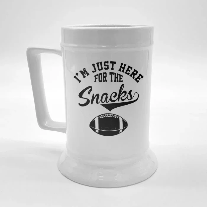 I'm Just Here For The Snacks Funny Football Front & Back Beer Stein