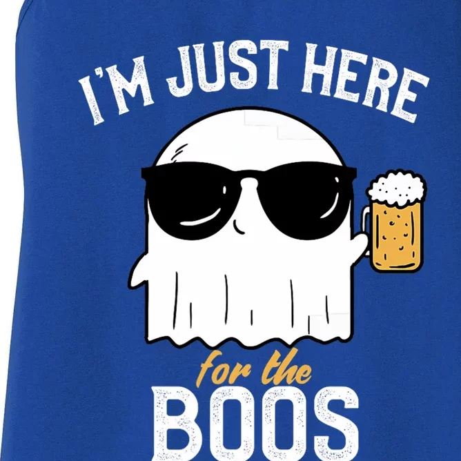 IM Just Here For The Boos Funny Halloween Drinking Women's Racerback Tank