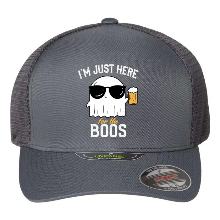 IM Just Here For The Boos Funny Halloween Drinking Flexfit Unipanel Trucker Cap