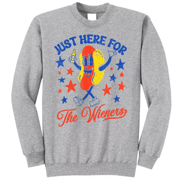 IM Just Here For The Wieners 4th Of July Hot Dog Tall Sweatshirt