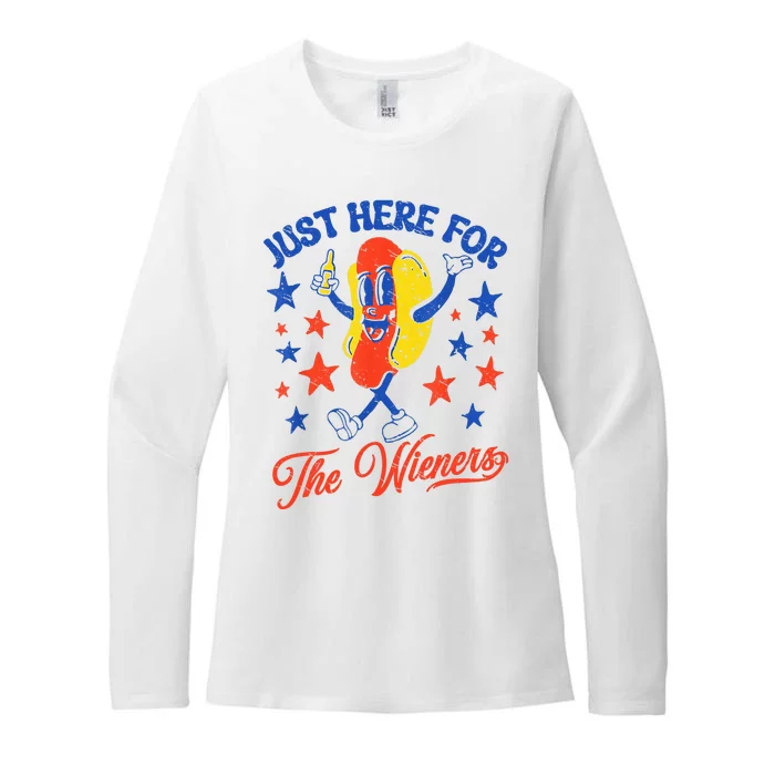 IM Just Here For The Wieners 4th Of July Hot Dog Womens CVC Long Sleeve Shirt