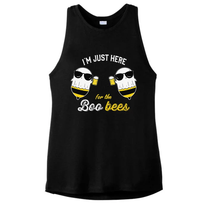 Im Just Here For The Boo Bees Halloween Funny Ladies Tri-Blend Wicking Tank