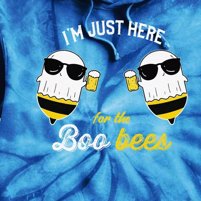 Im Just Here For The Boo Bees Halloween Funny Tie Dye Hoodie