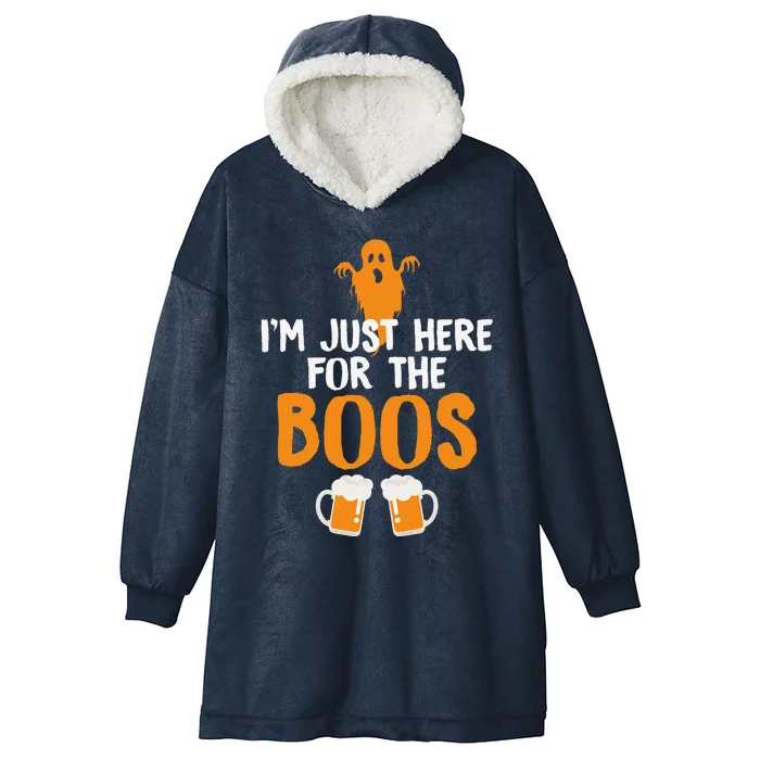 Im Just Here For The Boos Beer Funny Halloween Hooded Wearable Blanket