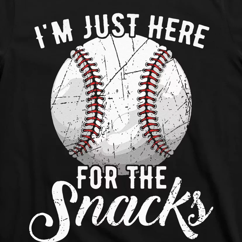 Im Just Here For The Snacks Funny Fantasy Baseball League T-Shirt