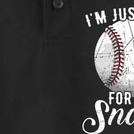 Im Just Here For The Snacks Funny Fantasy Baseball League Dry Zone Grid Performance Polo