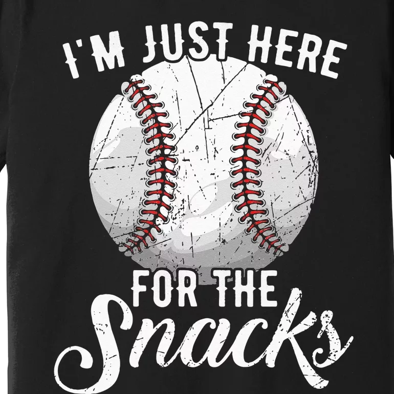 Im Just Here For The Snacks Funny Fantasy Baseball League Premium T-Shirt