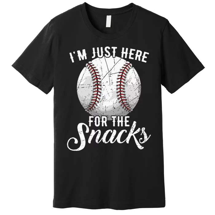 Im Just Here For The Snacks Funny Fantasy Baseball League Premium T-Shirt