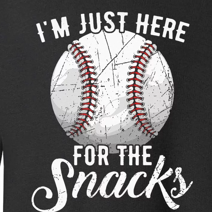 Im Just Here For The Snacks Funny Fantasy Baseball League Toddler Sweatshirt