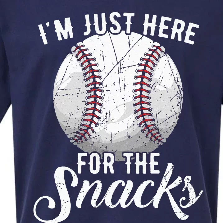 Im Just Here For The Snacks Funny Fantasy Baseball League Sueded Cloud Jersey T-Shirt