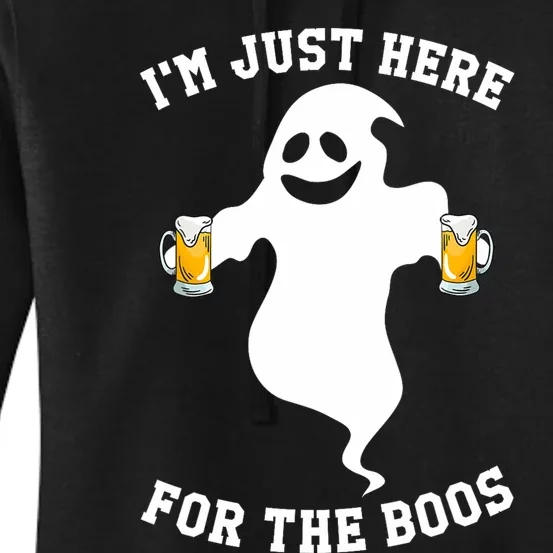 IM Just Here For Boos Halloween Pumpkin Spice Ghost Graphic Women's Pullover Hoodie