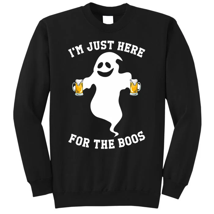 IM Just Here For Boos Halloween Pumpkin Spice Ghost Graphic Tall Sweatshirt