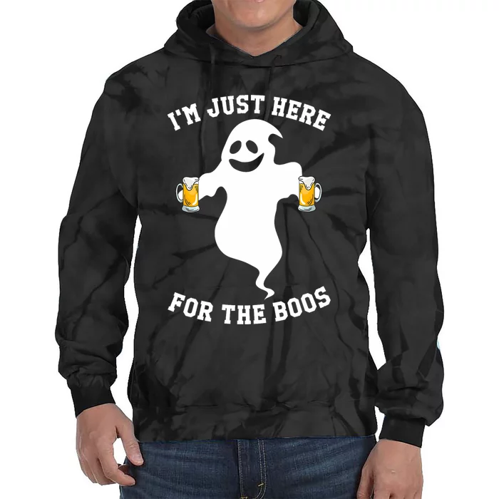 IM Just Here For Boos Halloween Pumpkin Spice Ghost Graphic Tie Dye Hoodie