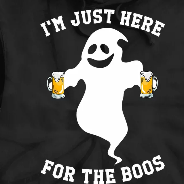 IM Just Here For Boos Halloween Pumpkin Spice Ghost Graphic Tie Dye Hoodie