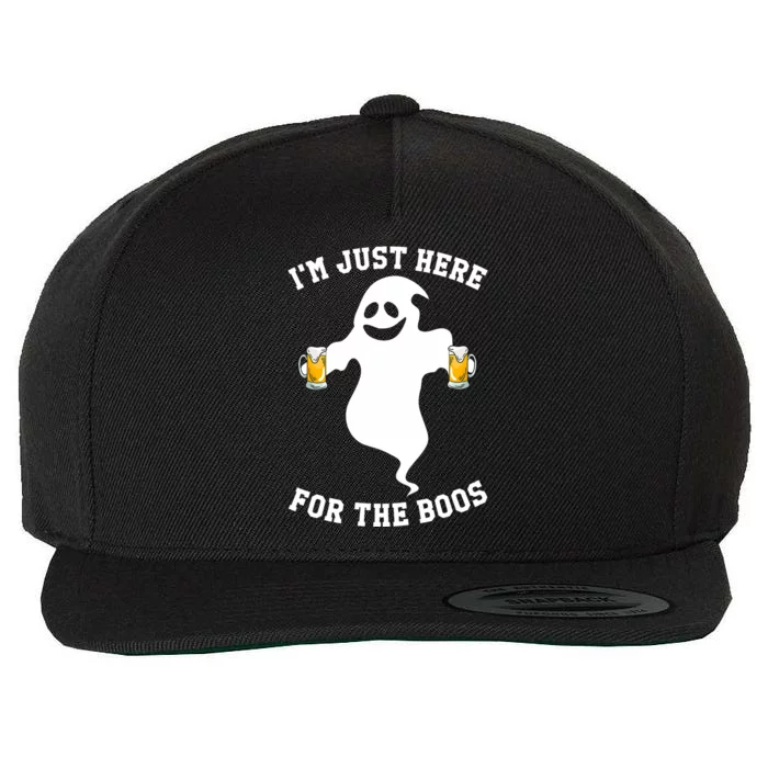 IM Just Here For Boos Halloween Pumpkin Spice Ghost Graphic Wool Snapback Cap