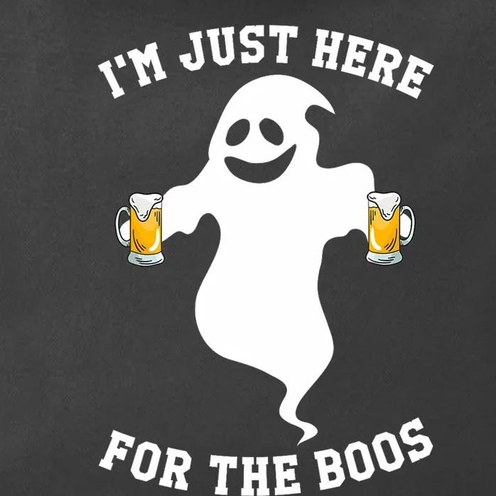 IM Just Here For Boos Halloween Pumpkin Spice Ghost Graphic Zip Tote Bag