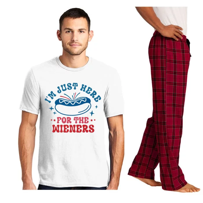 Im Just Here For The Wieners 4th Of July Pajama Set