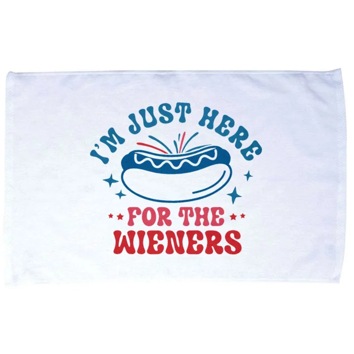 Im Just Here For The Wieners 4th Of July Microfiber Hand Towel