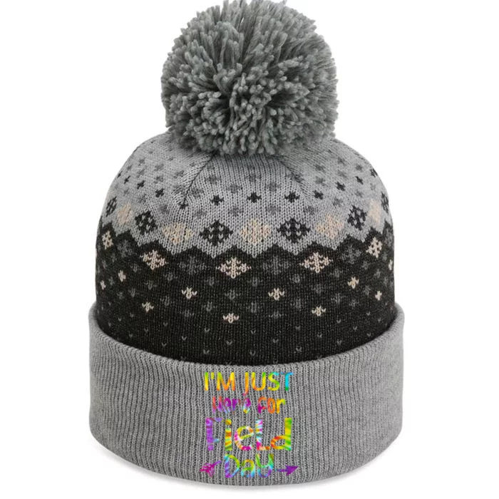 I'm Just Here For Field Day Colorful The Baniff Cuffed Pom Beanie