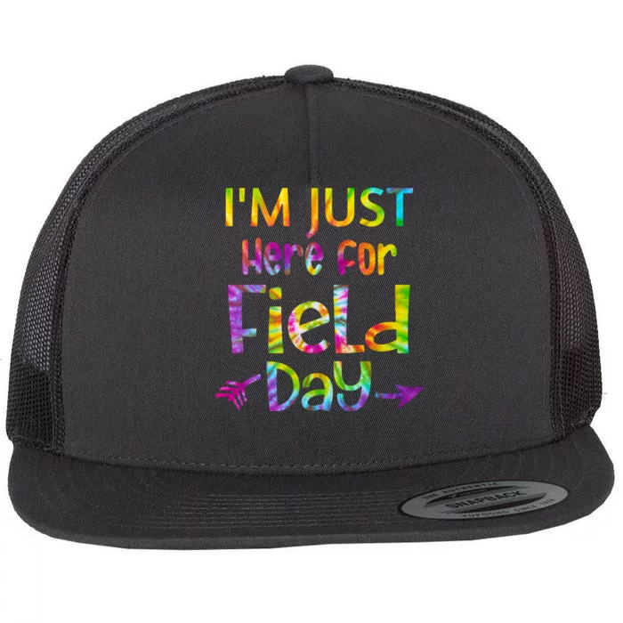 I'm Just Here For Field Day Colorful Flat Bill Trucker Hat