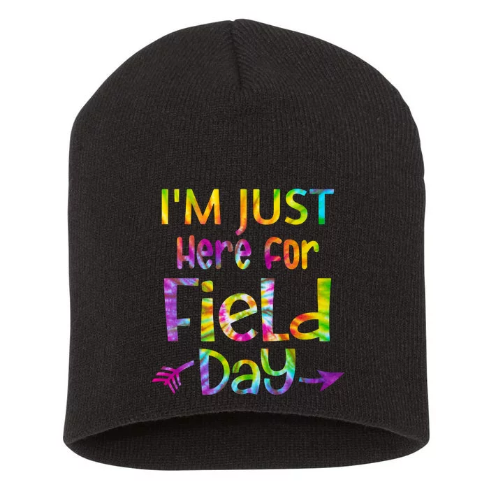 I'm Just Here For Field Day Colorful Short Acrylic Beanie