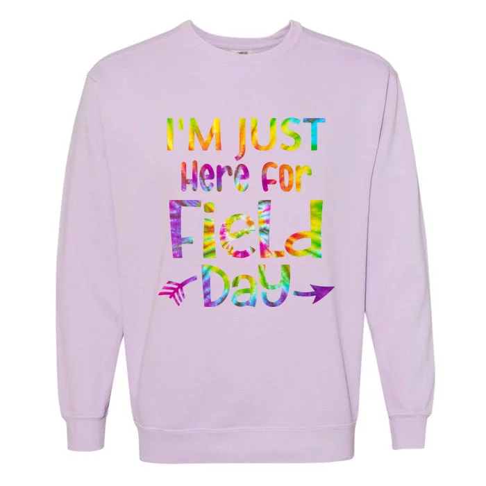 I'm Just Here For Field Day Colorful Garment-Dyed Sweatshirt