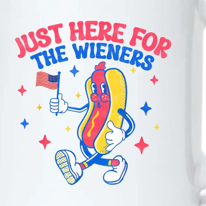 IM Just Here For The Wieners 4th Of July Hot Dog Gift Black Color Changing Mug