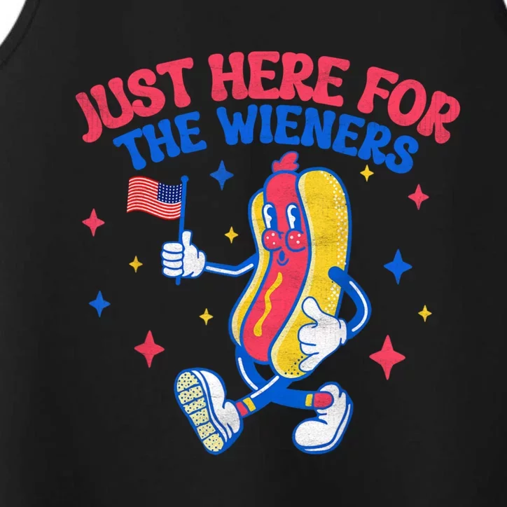 IM Just Here For The Wieners 4th Of July Hot Dog Gift Performance Tank