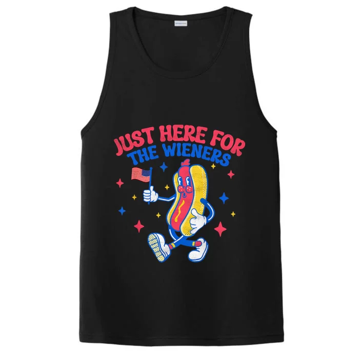 IM Just Here For The Wieners 4th Of July Hot Dog Gift Performance Tank