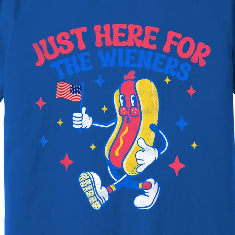 IM Just Here For The Wieners 4th Of July Hot Dog Gift Premium T-Shirt