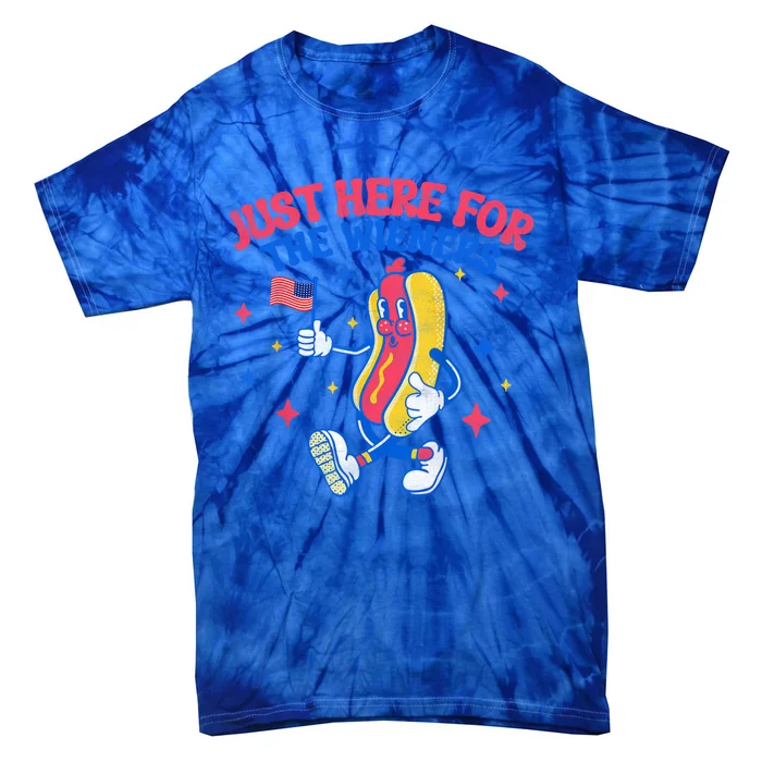 IM Just Here For The Wieners 4th Of July Hot Dog Gift Tie-Dye T-Shirt