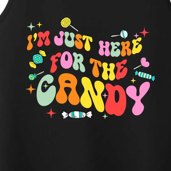 I'm Just Here For The Candy Halloween Cute Lollipop Sweets Performance Tank