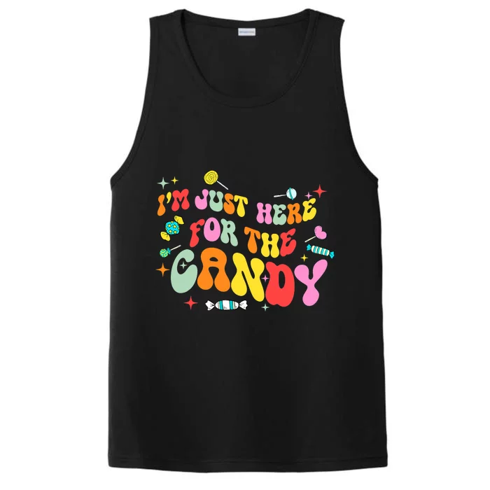 I'm Just Here For The Candy Halloween Cute Lollipop Sweets Performance Tank