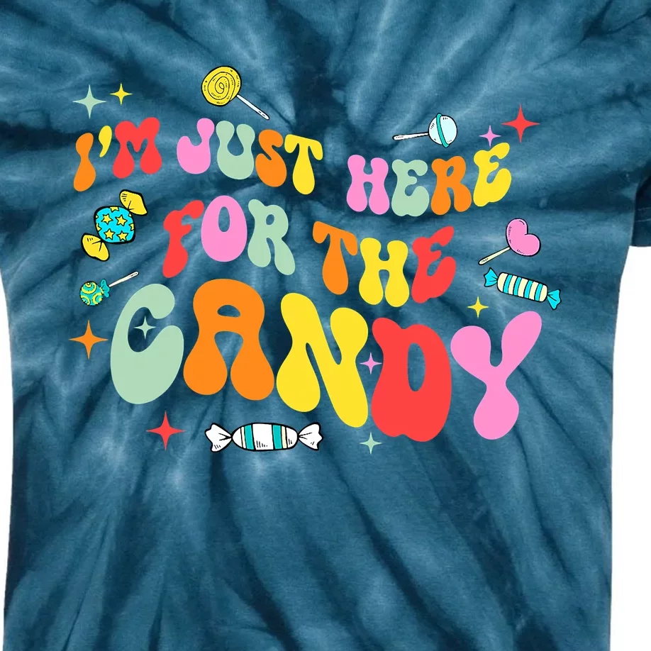 I'm Just Here For The Candy Halloween Cute Lollipop Sweets Kids Tie-Dye T-Shirt